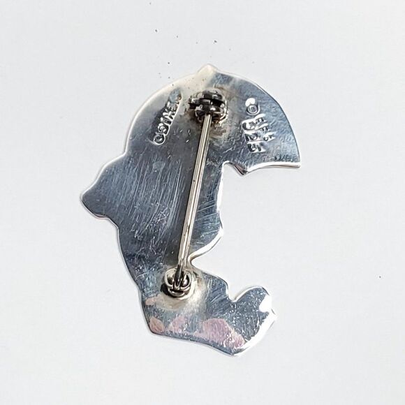 Sterling Silver Girl Child With Umbrella Brooch EFS Mexico - Picture 3 of 3